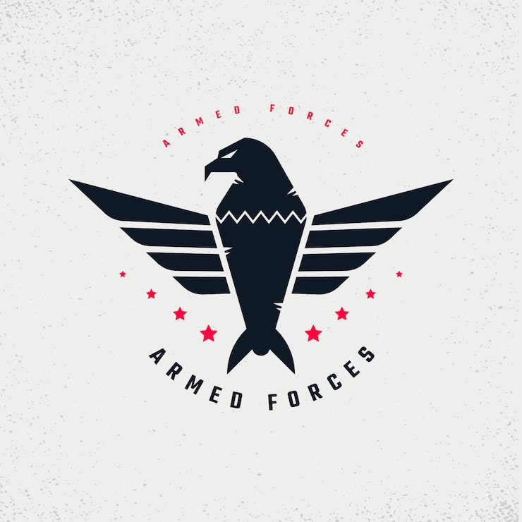 Vector Gratis templat logo tentara digambar tangan