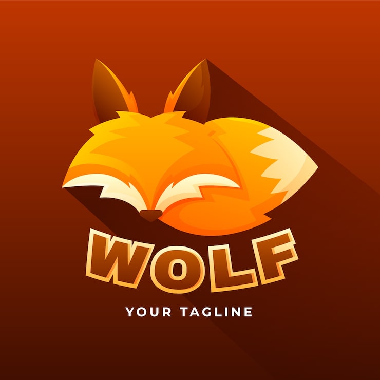 Vector Gratis templat logo wolfpack kreatif gradien