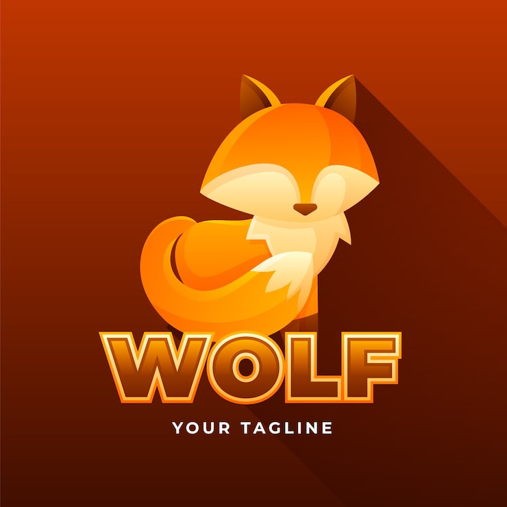 Vector Gratis templat logo wolfpack kreatif gradien
