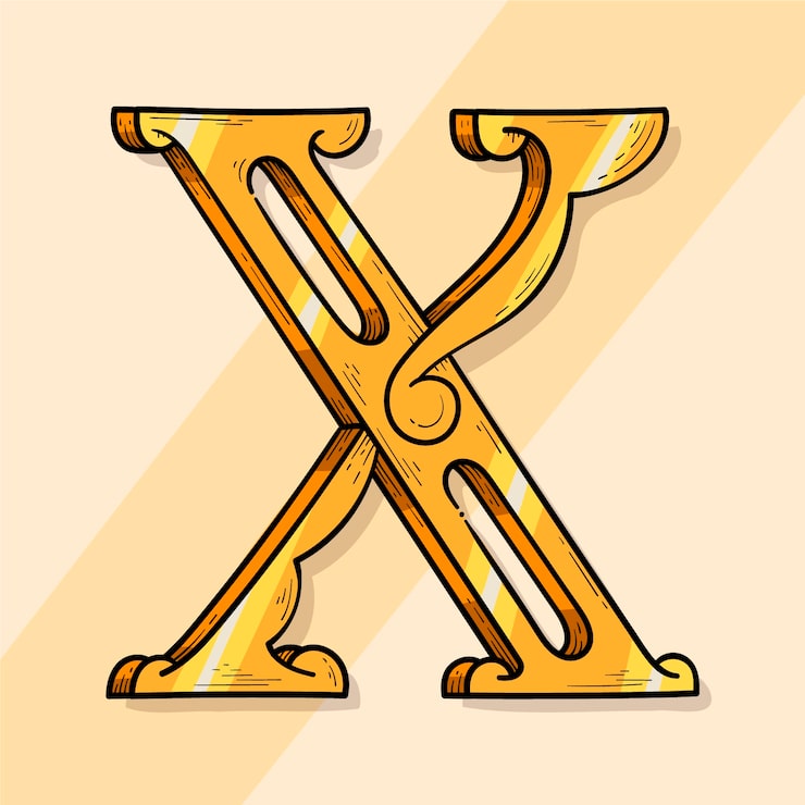 Vector Gratis templat logo x yang digambar tangan