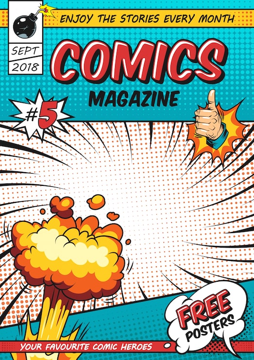Vector Gratis templat poster komik