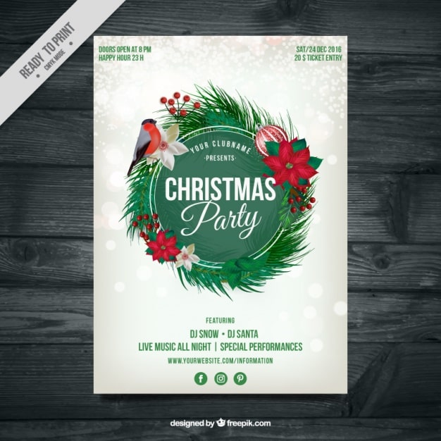 Vector Gratis templat poster pesta natal