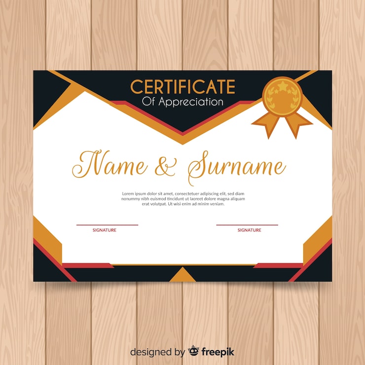 Vector Gratis templat sertifikat datar