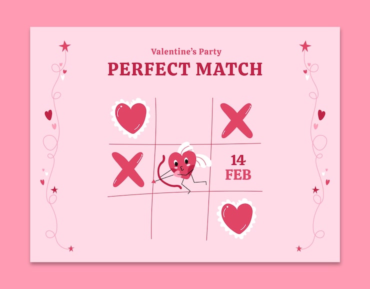 Vector Gratis template photocall perayaan hari valentine