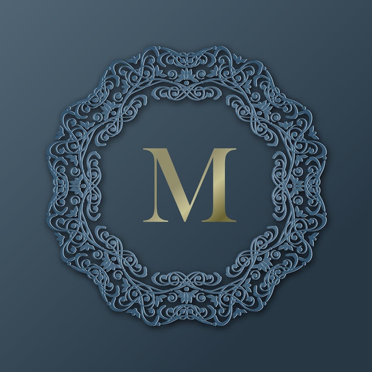Vector bingkai berpola untuk desain monogram