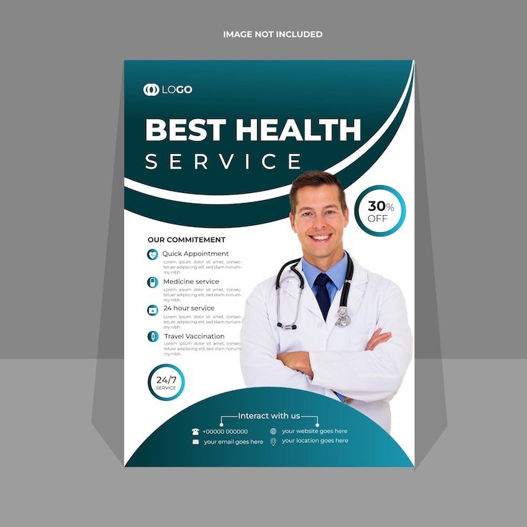 Vector desain flyer atau poster medis