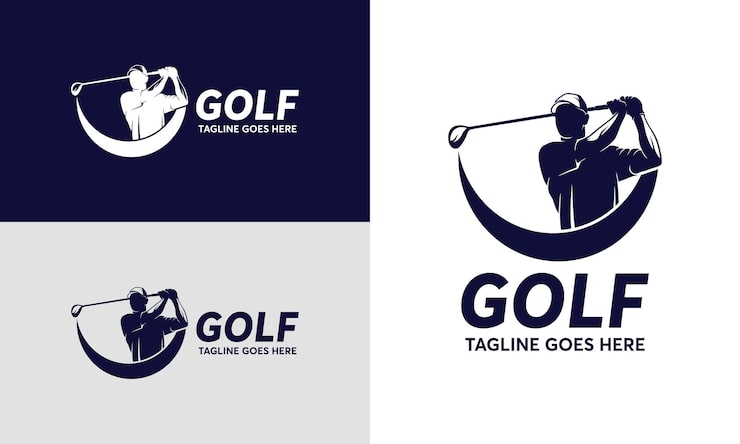 Vector desain logo golf cepat desain template logo siluet olahraga golf