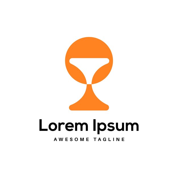 Vector desain logo huruf trofi ikon gratis
