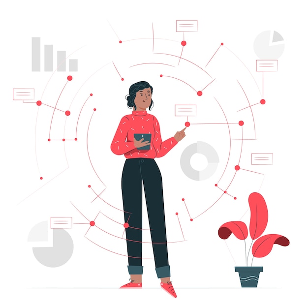 Vector ilustrasi konsep titik data