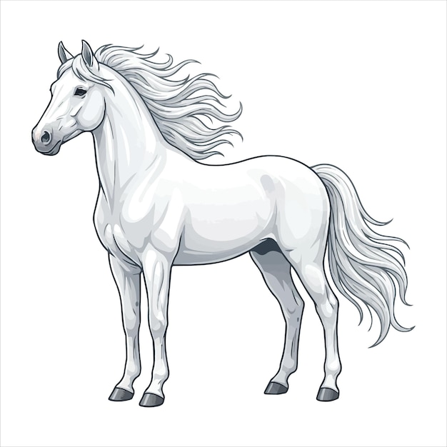 Vector ilustrasi kuda putih