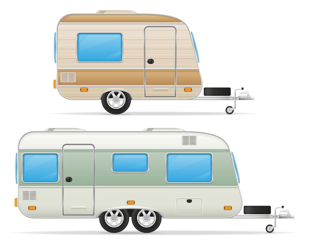Vector ilustrasi vektor karavan trailer
