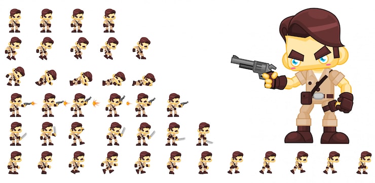 Vector karakter game pemburu