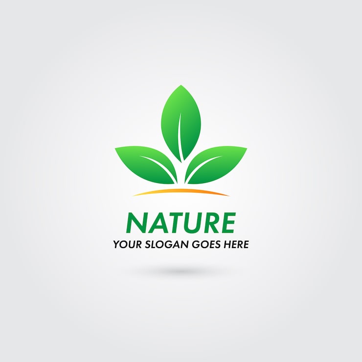 Vector logo alam dengan templat konsep daun