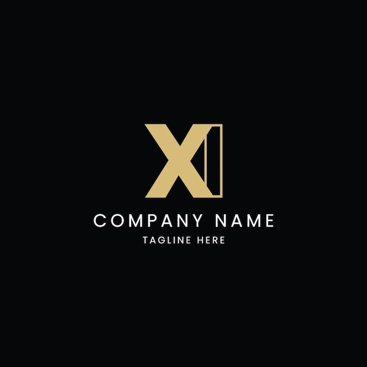 Vector logo ikon huruf alfabet monogram xi
