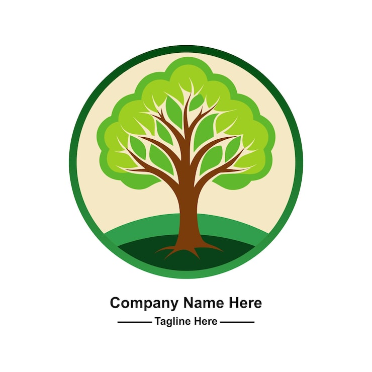 Vector logo pohon natural profesional