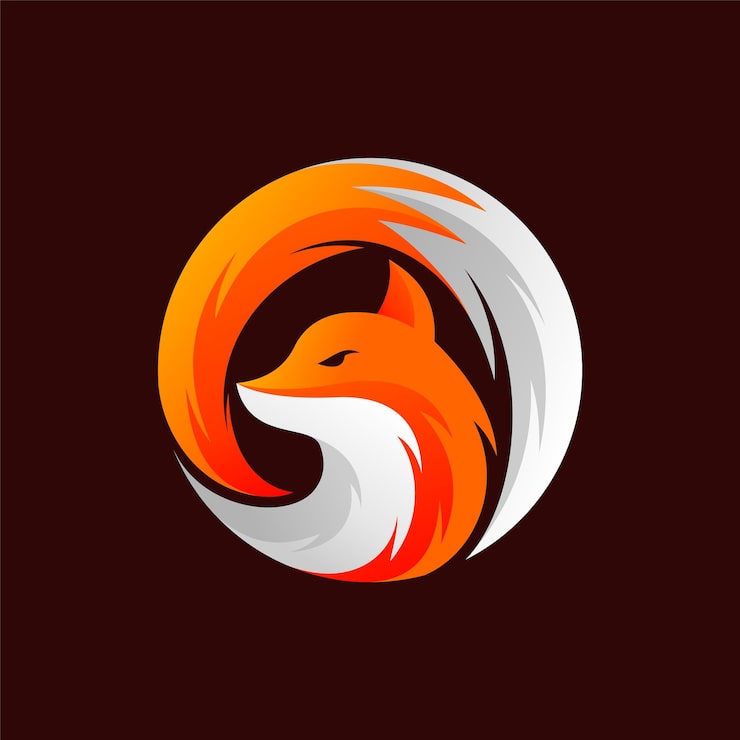 Vector logo rubah dengan konsep lingkaran