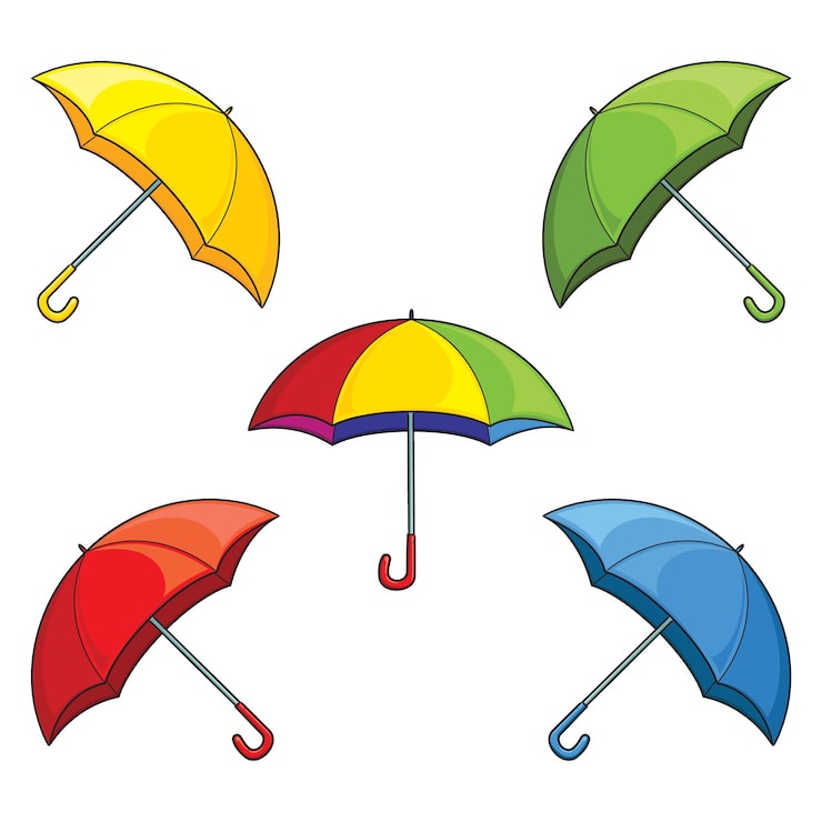 Vector set kartun payung