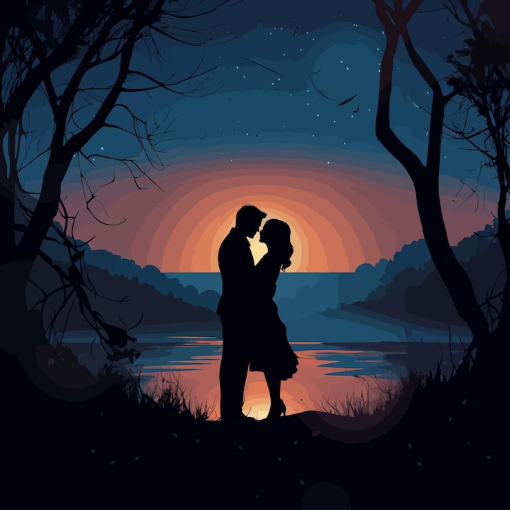 Vector siluet pasangan