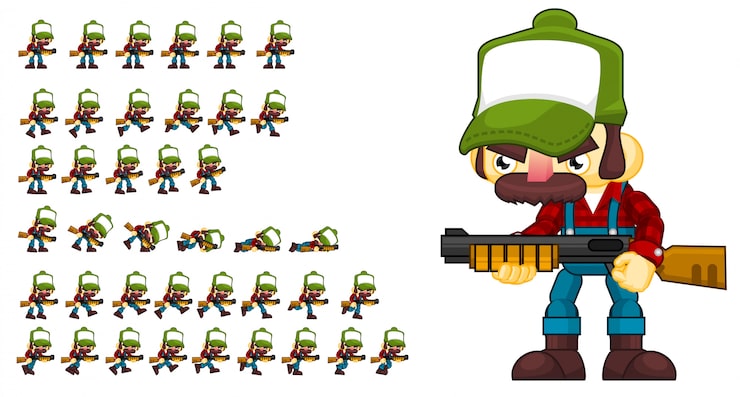 Vector sprite game redneck