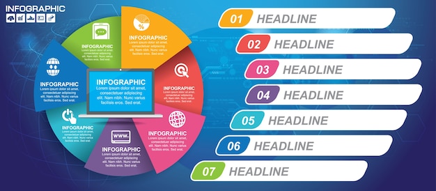 Vector templat dan opsi infografis