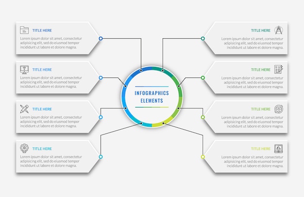 Vector template infografis dengan label