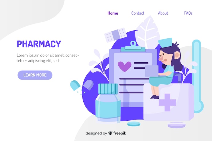 Kostenlose Vektor apotheken-landingpage