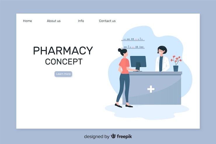 Kostenlose Vektor apotheken-landingpage