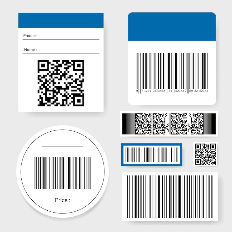 Kostenlose Vektor barcode- und qr-code-sammlung