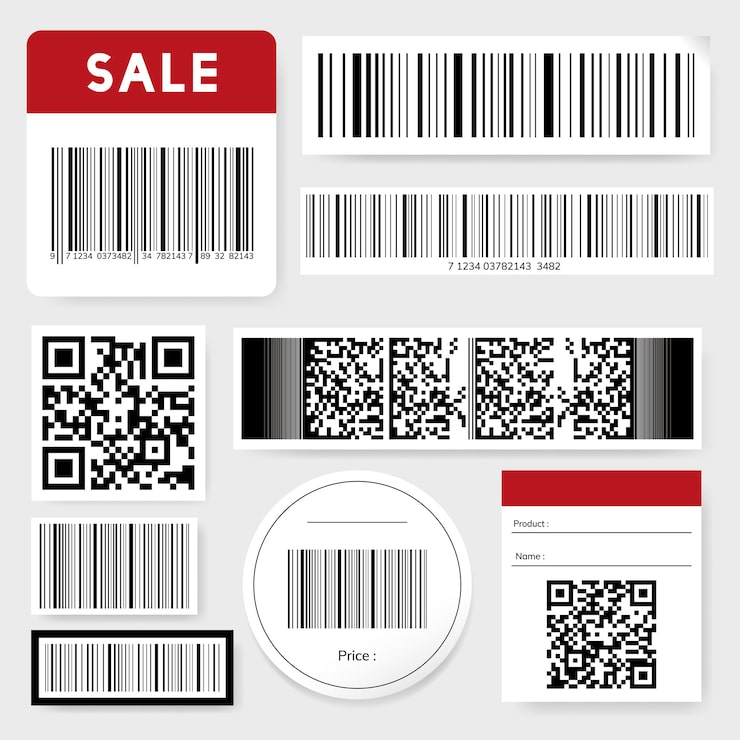 Kostenlose Vektor barcode- und qr-code-sammlung