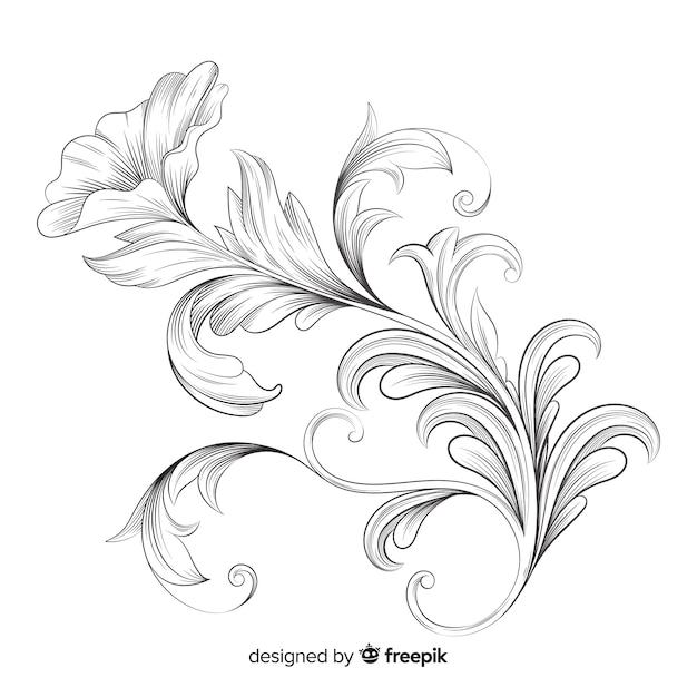 Kostenlose Vektor barocke vintage blumen