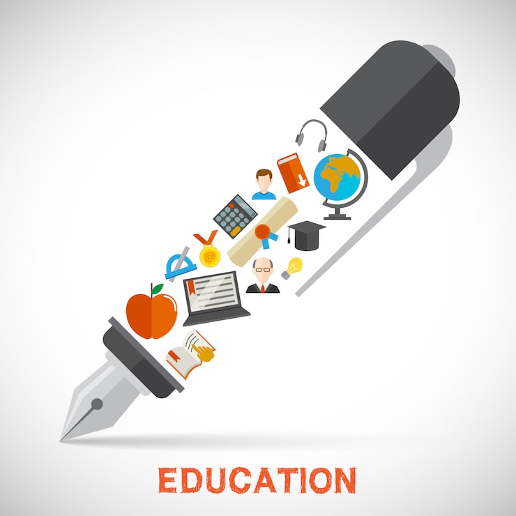Kostenlose Vektor bildung stift konzept
