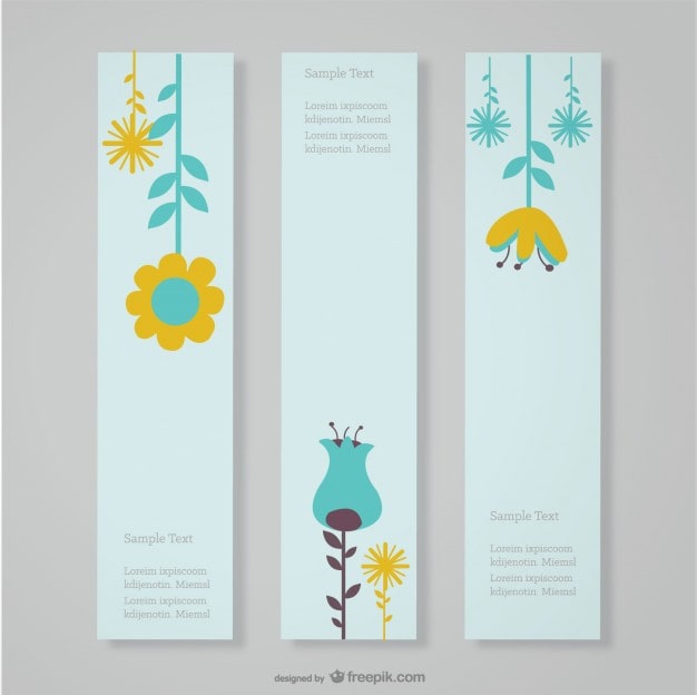 Kostenlose Vektor blumen-banner-design