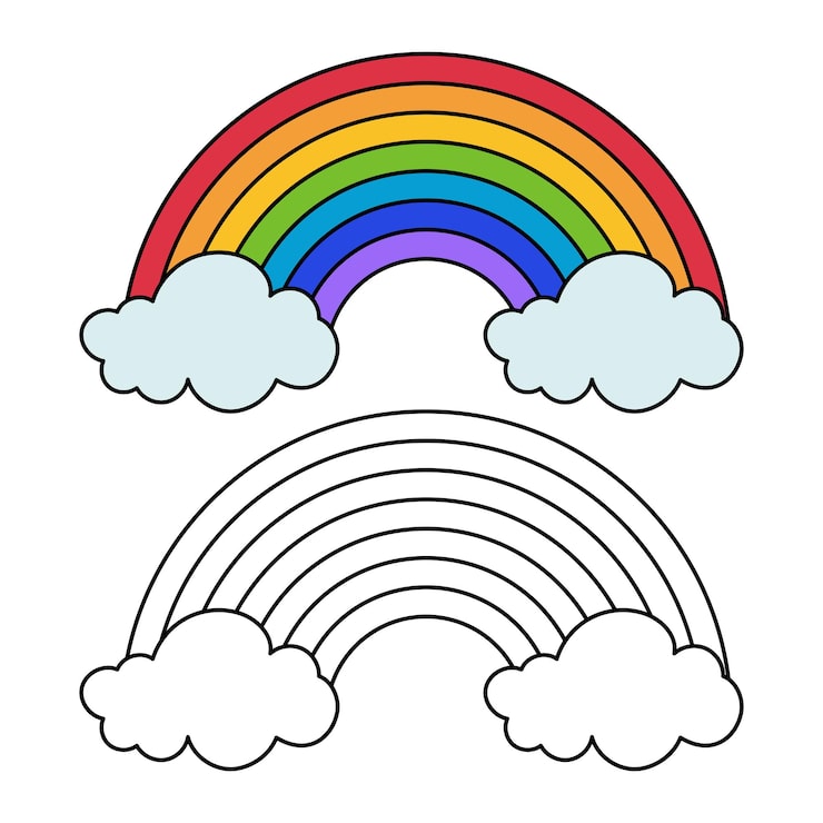 Farbe und Umrisse des Regenbogens
