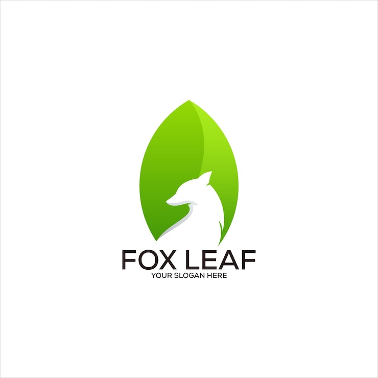 Kostenlose Vektor fuchsblatt buntes gradientenlogo