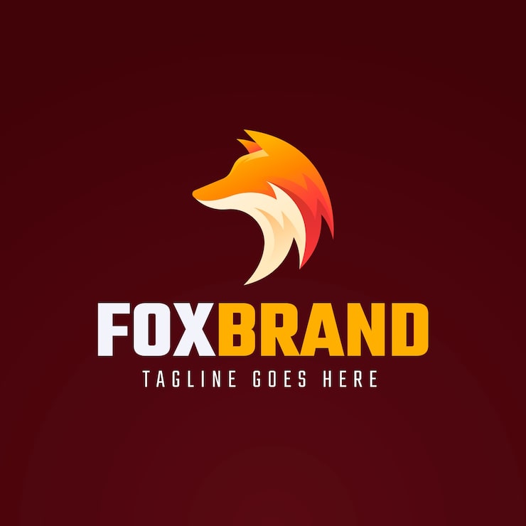 Kostenlose Vektor gradient fox logo template