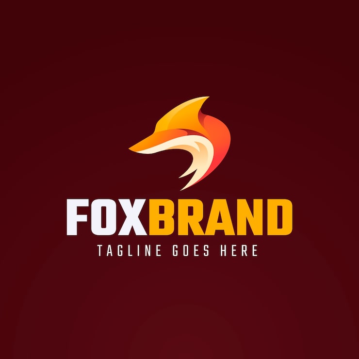 Kostenlose Vektor gradient fox logo template