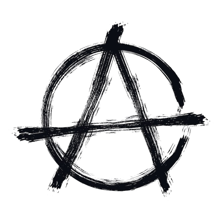 Kostenlose Vektor hand gezeichnetes flaches design-anarchie-symbol
