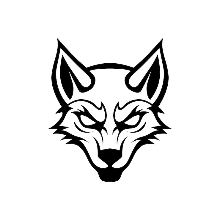 Kostenlose Vektor logo-design des einfachen maskottchens wolf