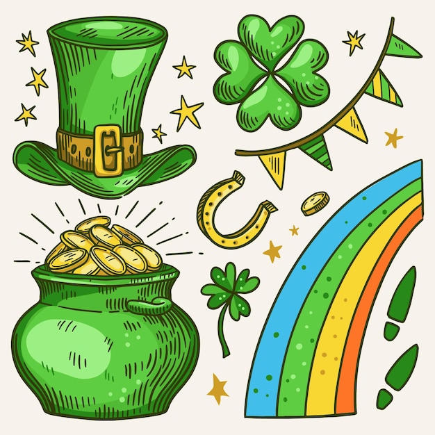 Kostenlose Vektor st patrick day element sammlung