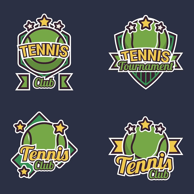 Kostenlose Vektor tennis-label-sammlung