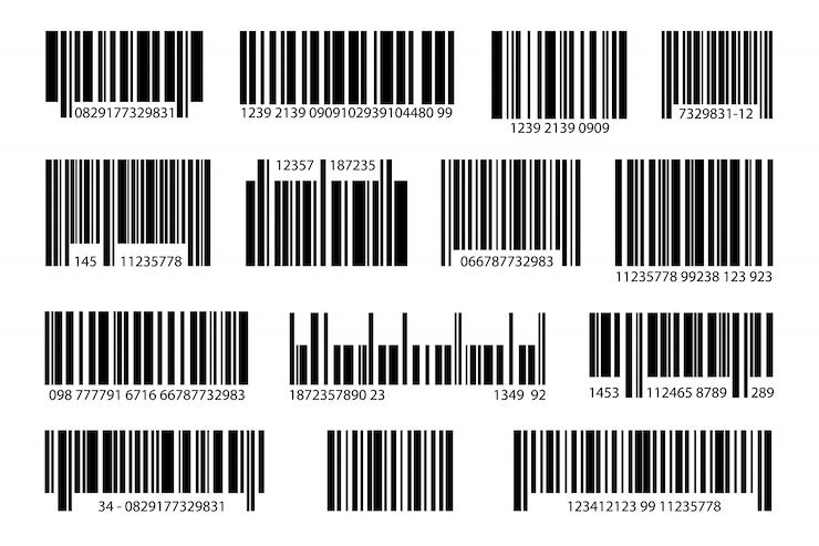 Kostenlose Vektor verschiedene digitale barcodes