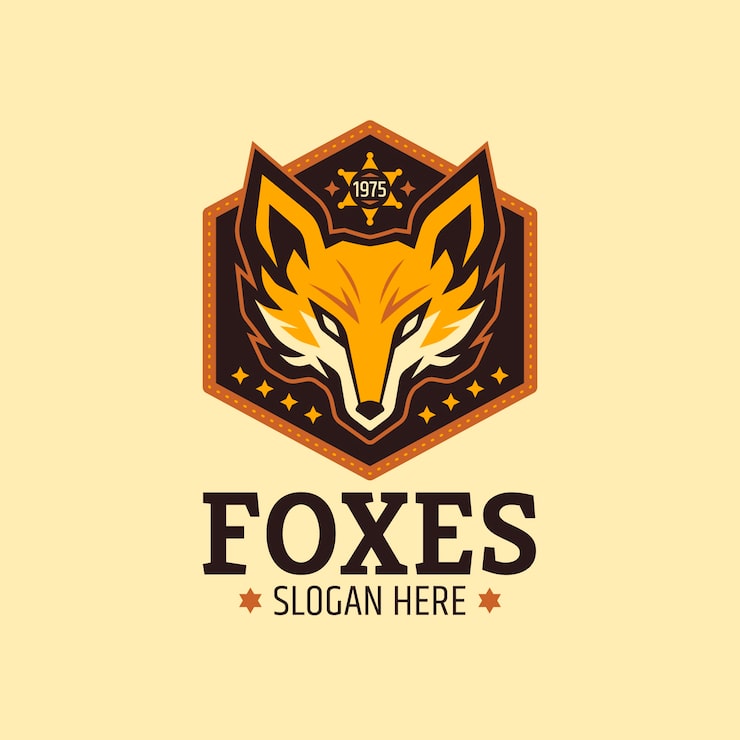 Kostenlose Vektor vorlage für das fox-logo