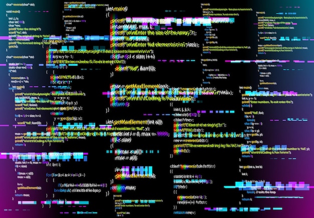 Vektor abstrakter hintergrund mit fehlerhaftem programmcode