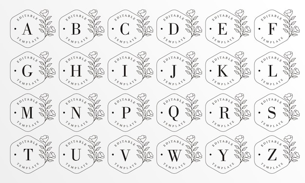 Vektor blumenalphabet-sammlung