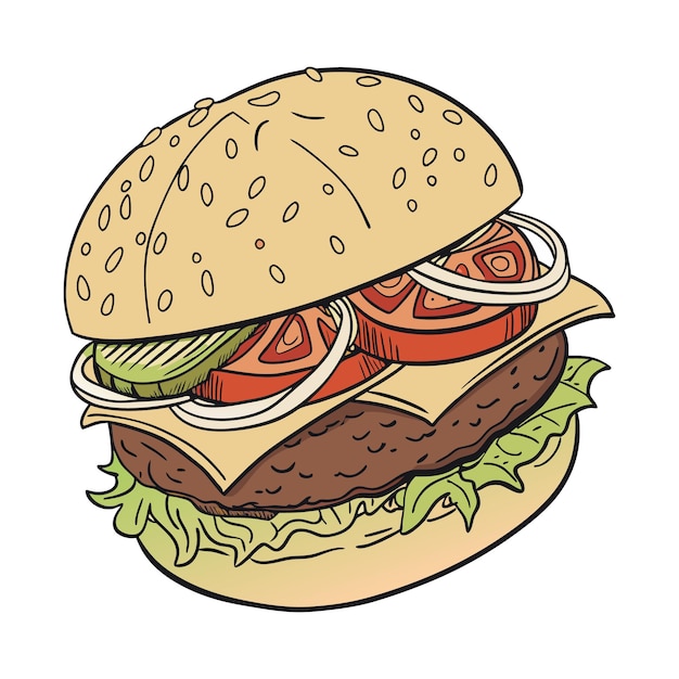 Vektor burger-vektor cheeseburger-vektor-hamburger-abbildung