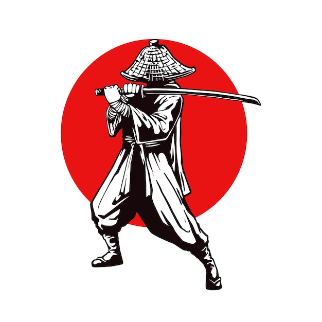 Vektor illustrationskonzept von samurai