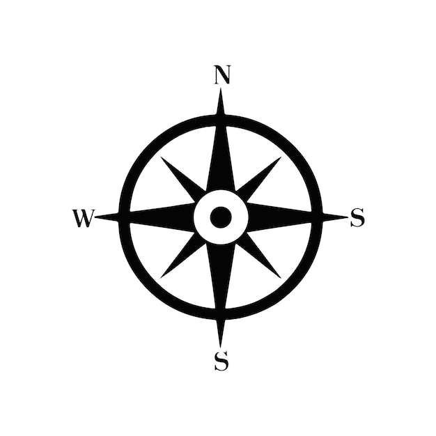 Vektor minimalistische compass-silhouette-logo-illustration