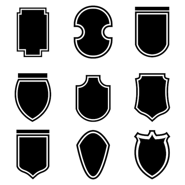 Vektor schild-abzeichen-form-vorlagen-set