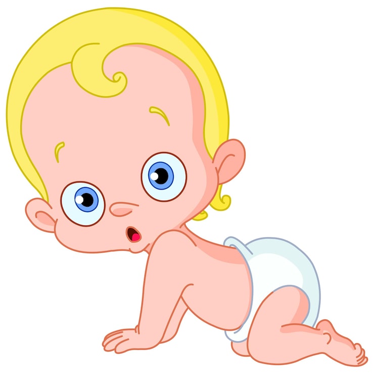 Vektor süßes baby krabbeln