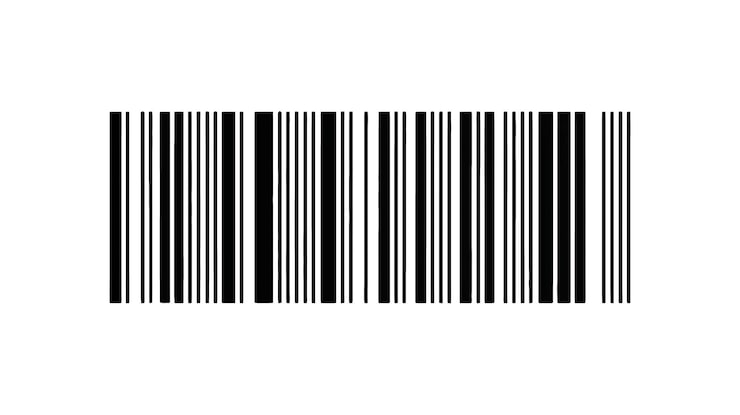 Vektor vertikaler schwarz-weißer strichcode zur produktidentifikation